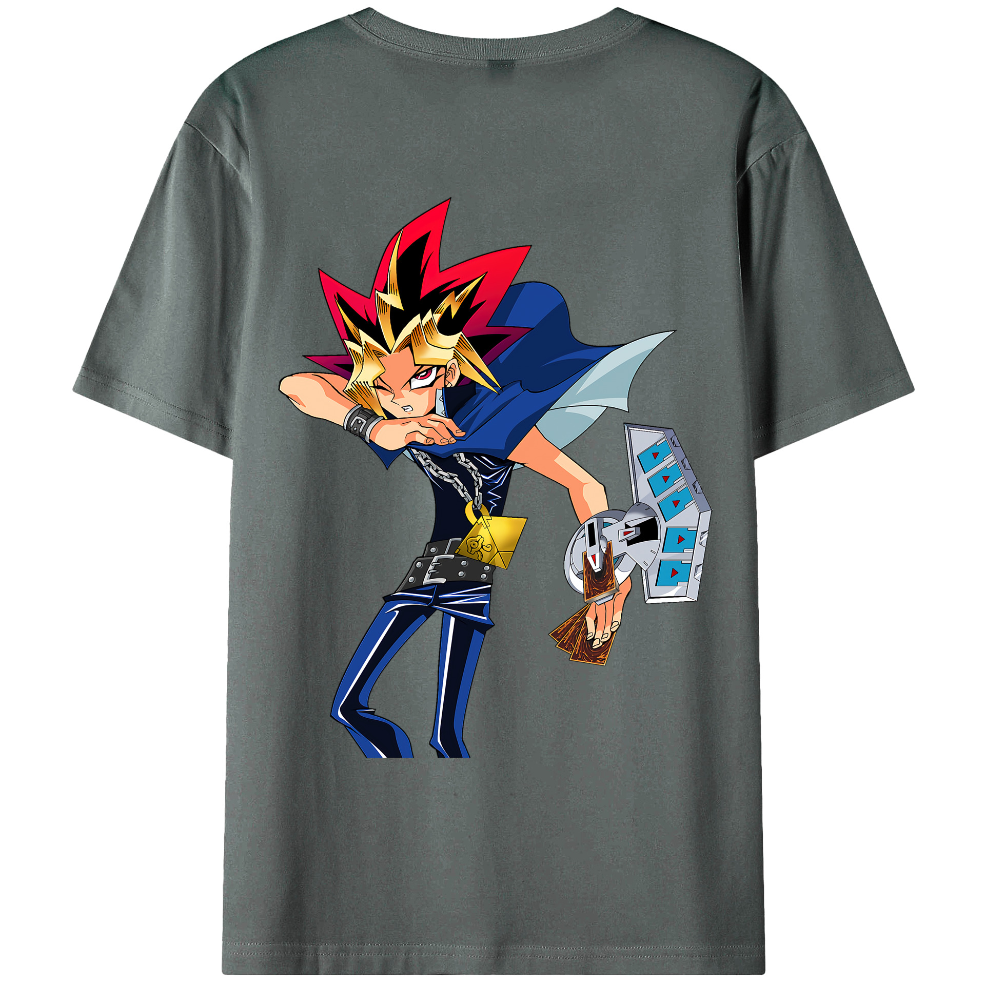 （画像用） 遊☆戯☆王 Yu-Gi-Oh! 綿100％ メンズ半袖Tシャツ（バックプリント） 通気性